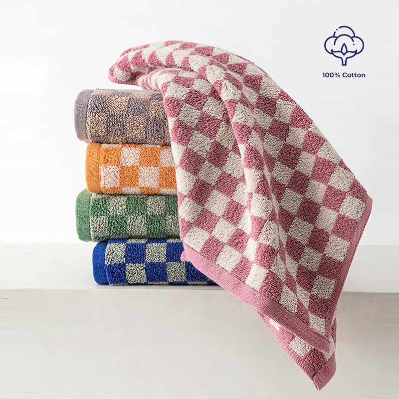 Battilo Plaid 100% Cotton Bath Towel Set – Soft & Absorbent