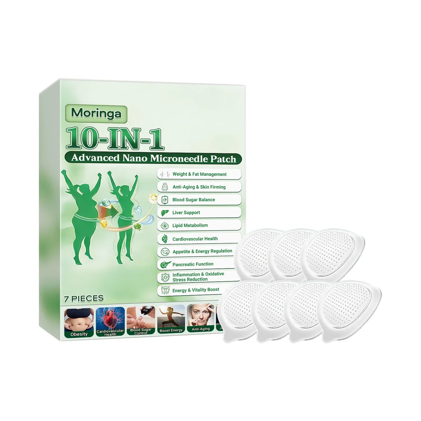 Moringa Nano Microneedle Patch – Deep Hydrating Skin Care 7pcs