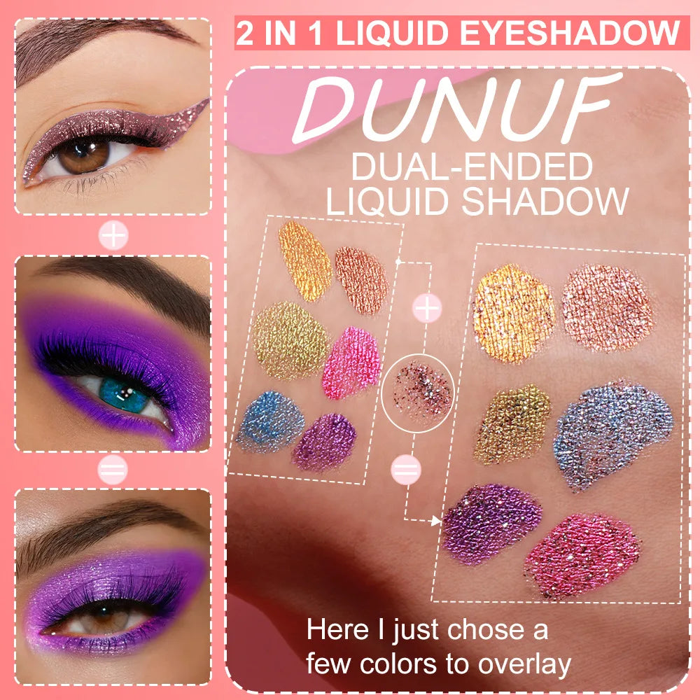 Dual-Ended Liquid Eyeshadow - Long-Lasting, Shimmer Finishes In Red, Blue, Purple, Bronze - Ideal For Holiday And Stage Makeup Peaceful Pleasures Health and Wellness