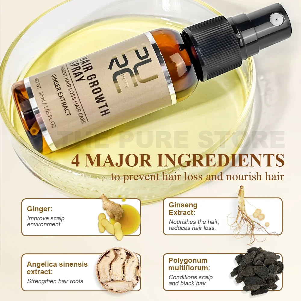 PURC Ginger Hair Growth Spray & Oil Set – Root Strengthening