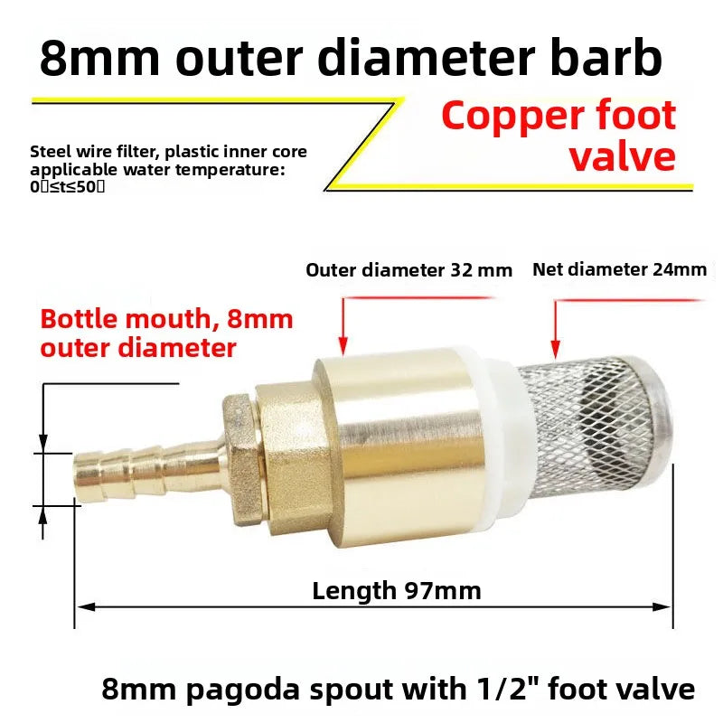 Copper Bottom Valve Filter Screen Anti-Backflow Check Valve