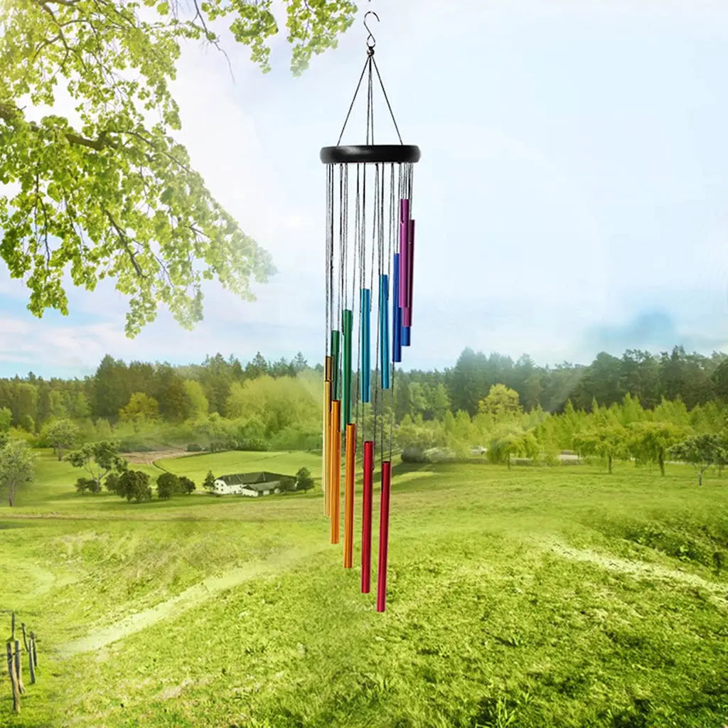 Beautiful and Soothing Musical Wind Chime with 12 Tubes and Bells - Perfect for Relaxation and Meditation Peaceful Pleasures Health and Wellness