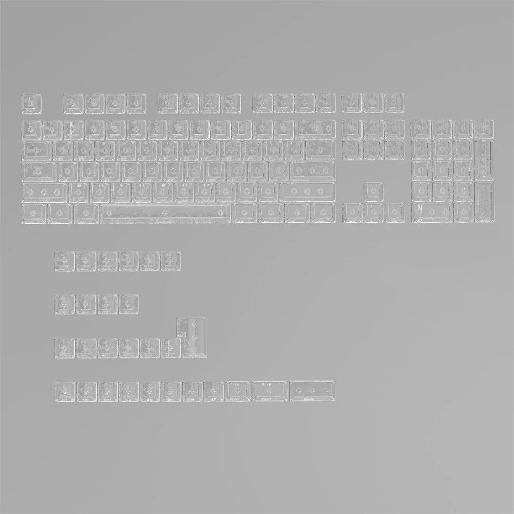 Carbon Fiber 132-Key Transparent Keycaps | RGB Mechanical Keyboard