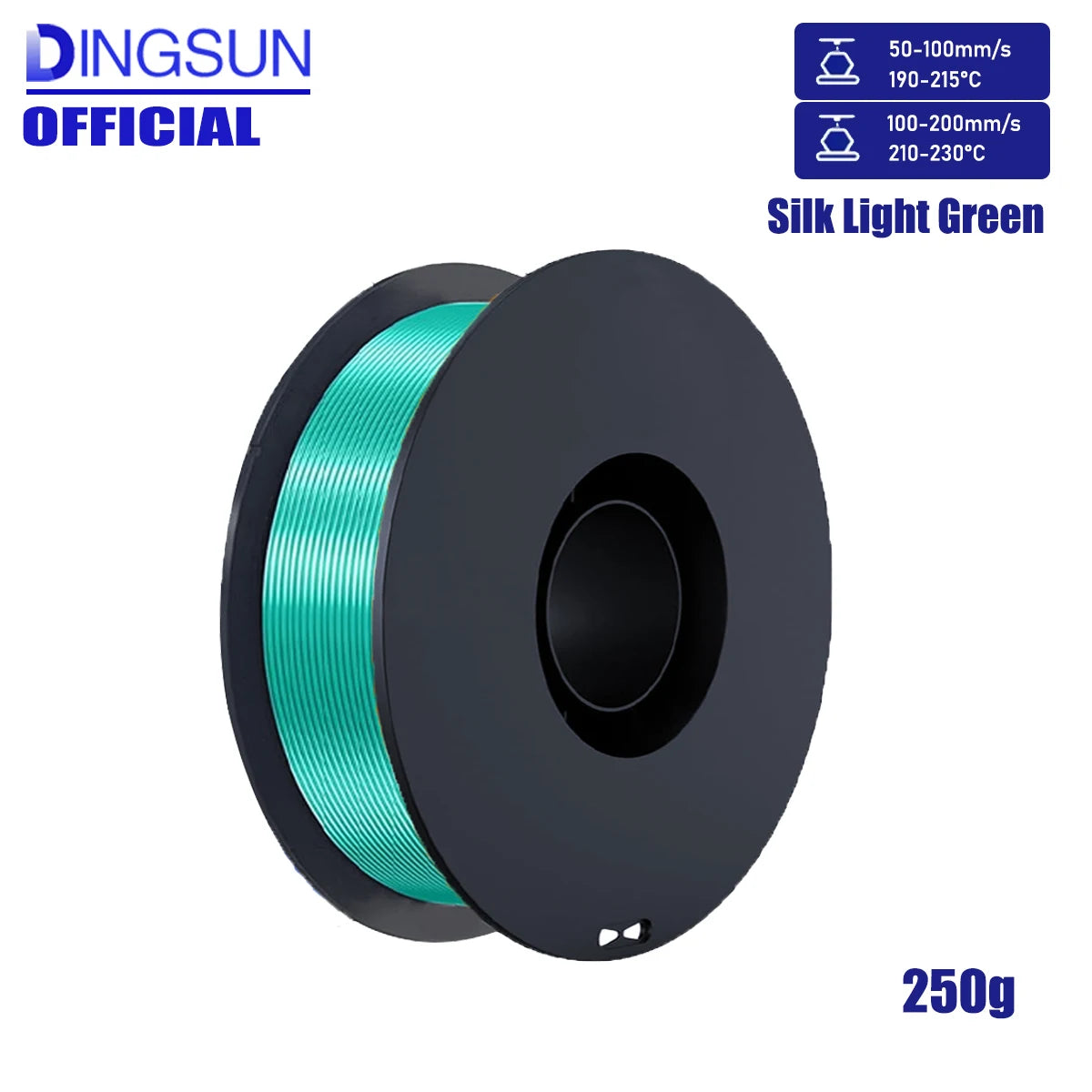DINGSUN 3D Silk PLA+ Filament 1.75mm Multicolor 200g–1kg Spool