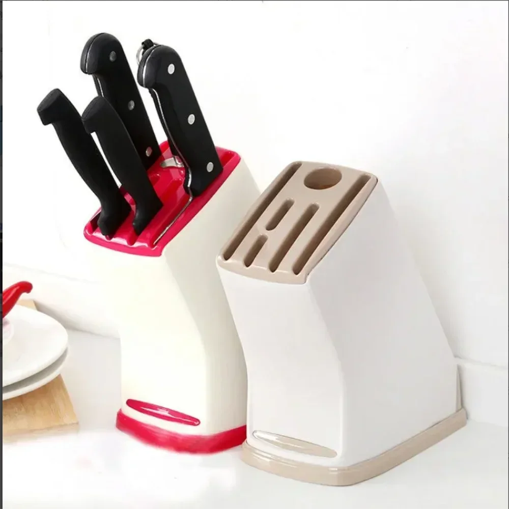1pc MultiFunction Durable Kitchen Plastic Knife Stand Holder Storage Drainage Cutlery Rack Organizer Peaceful Pleasures Health and Wellness