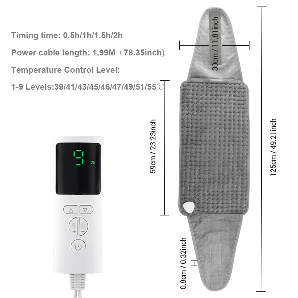 Electric Heating Pad for Period Cramps Winter Warm Blankets Office Camping Hand Waist Back Heat Pad 110V 220V Washable 60*30cm Peaceful Pleasures Health and Wellness 9 Heat 4 Timer US Plug
