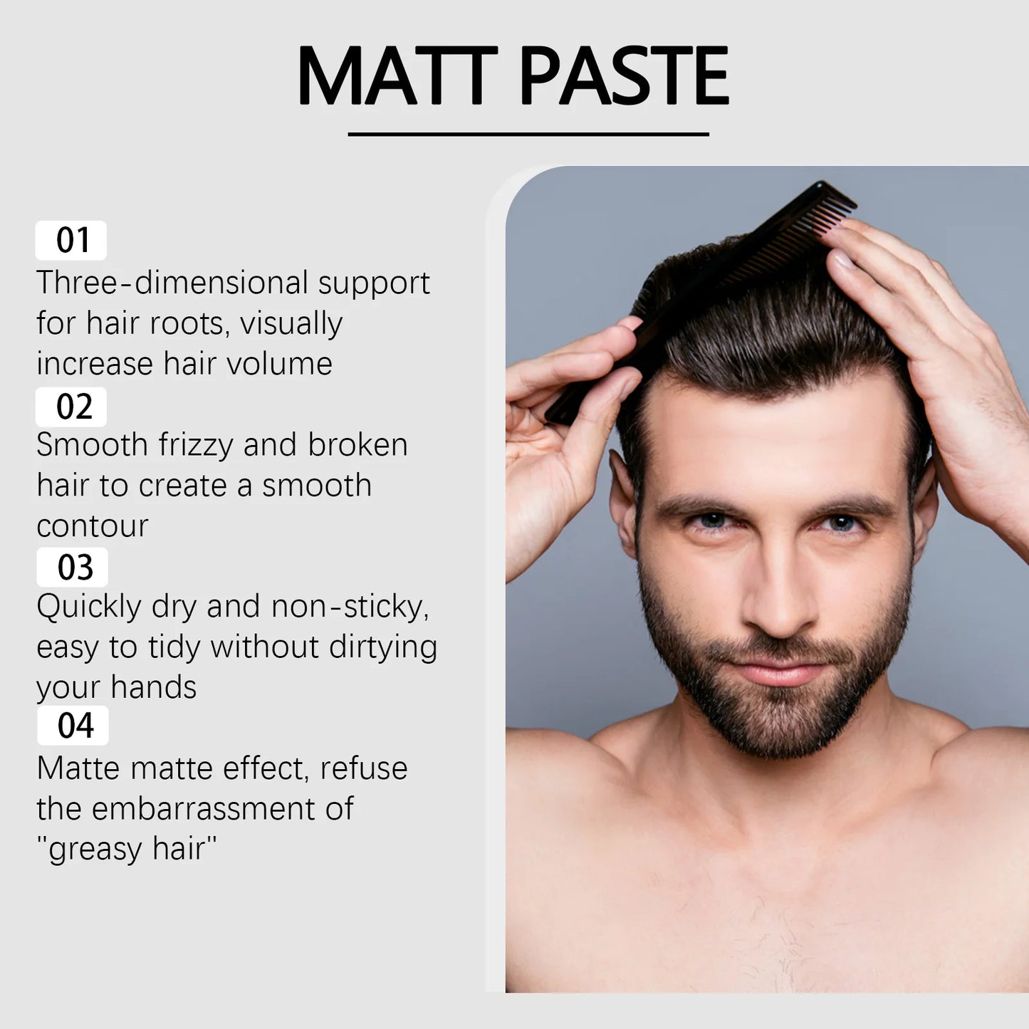 East Moon Men's Matte Hair Clay Strong Hold Anti-Frizz 100g