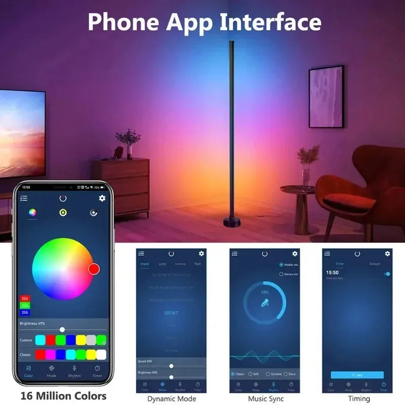 RGB Smart LED Floor Lamp | App, Remote & Music Sync Control
