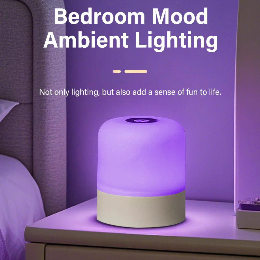 Rechargeable RGB LED Night Light – Remote & Touch Dimming