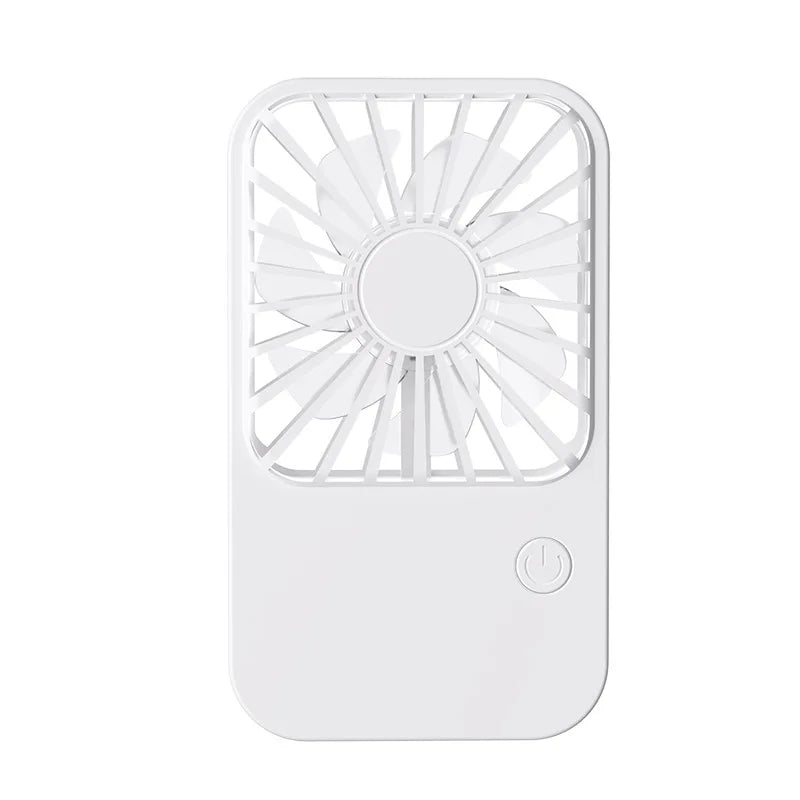  Ultra Thin Portable Pocket Fan USB Rechargeable 3-Speed Adjustable Handheld Fans With Stand 2-in-1 Desk Fan For Outdoor Travel Peaceful Pleasures Health and Wellness White