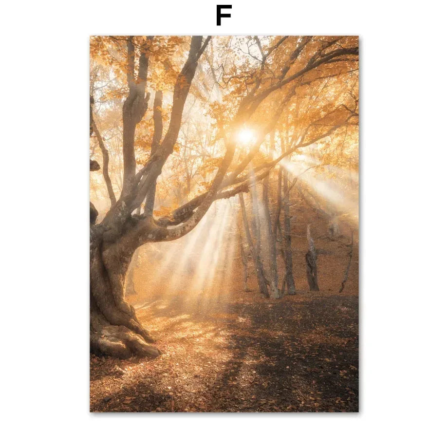 Fall Pumpkin Autumn Canvas Wall Art | Nordic Home Decor Print