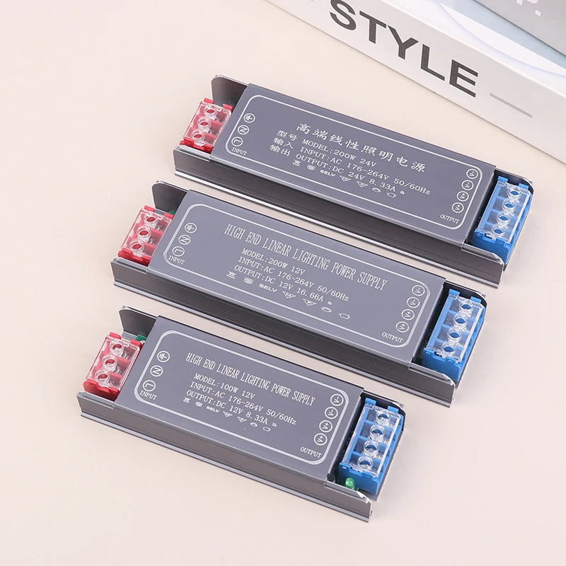 New DC 12V 24V Switching Power Supply -264V LED Light Driver Power Adapter 100W 200W 300W Mute Lighting Peaceful Pleasures Health and Wellness