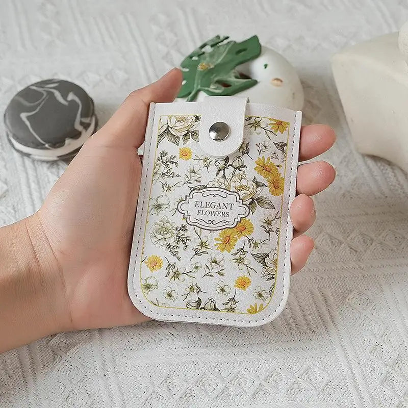 Slim Pull-Out Card Holder Wallet – 5 Slots, Floral Women