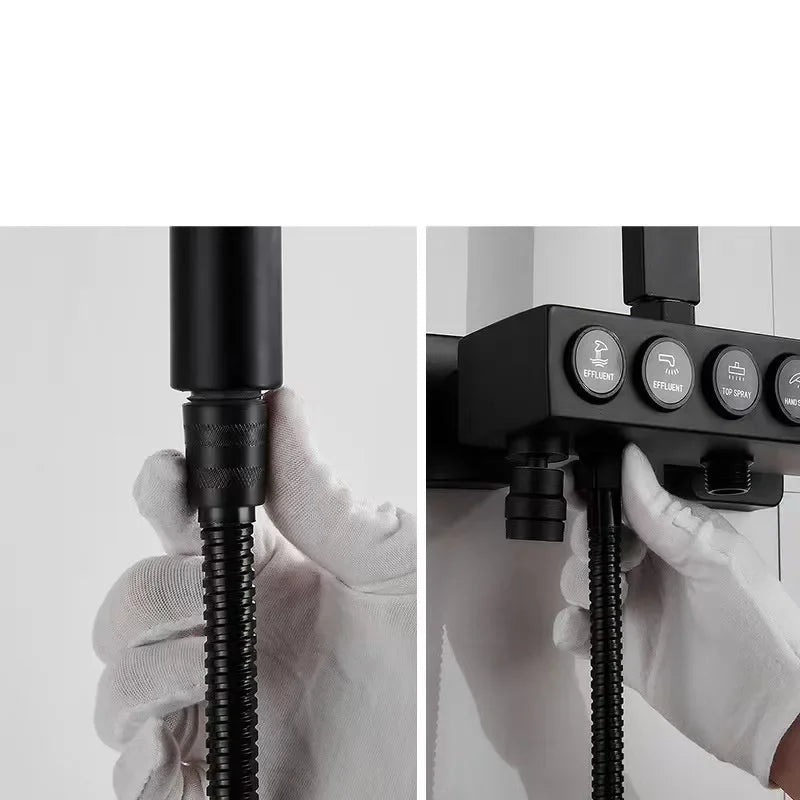 1pcs 1.5M Stainless Steel Black Hose Extension Pipe Bathroom Shower Pipe Extension Pipe Water Pipe Drawer Bathroom Accessories Peaceful Pleasures Health and Wellness