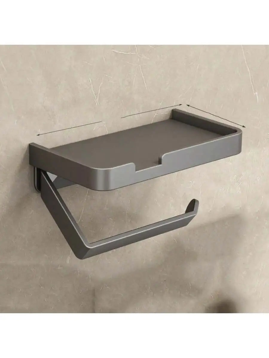 Toilet Paper Holder – Adhesive or Screw Wall Mount, Stainless Steel