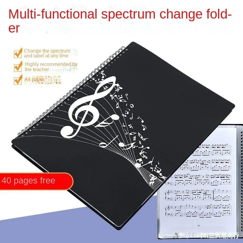 Flexible 40 Pages Piano Music Score Folder Smooth Expanded A4 Sheet