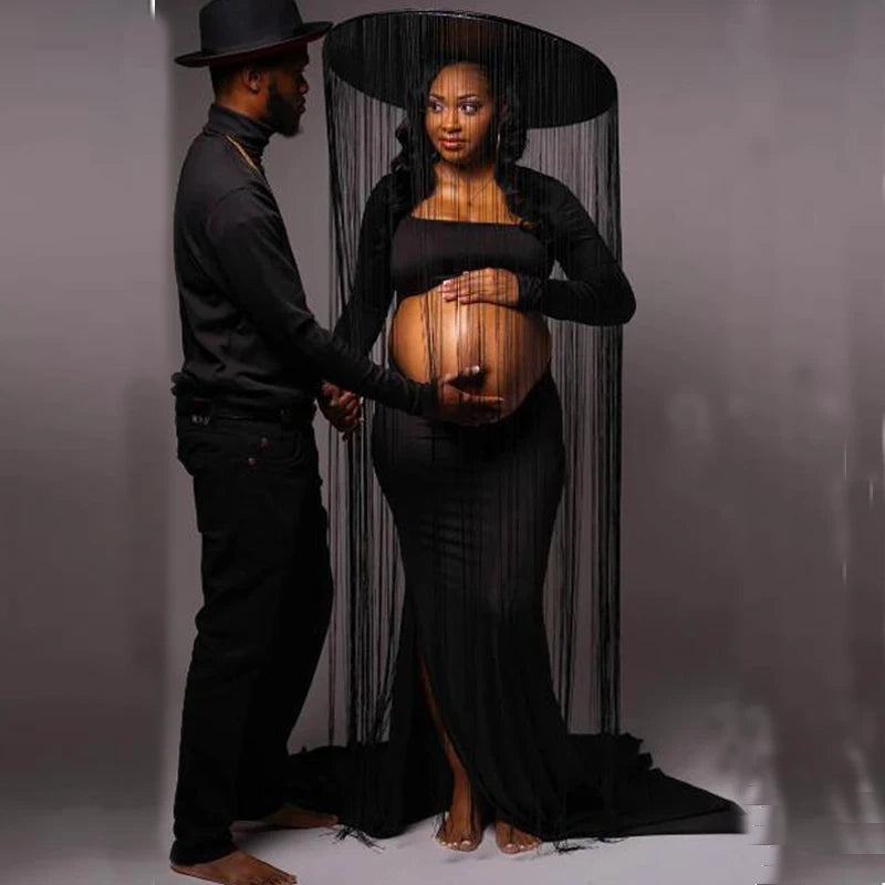 Maternity Women Open Belly Stretchy Dress Long maternity dress PhotoShoot платье для беременных vestidos para embarazadas Peaceful Pleasures Health and Wellness