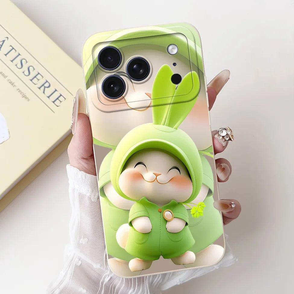 iPhone 17 Pro Silicone Case | Cute Kawaii Floral Painted Cover