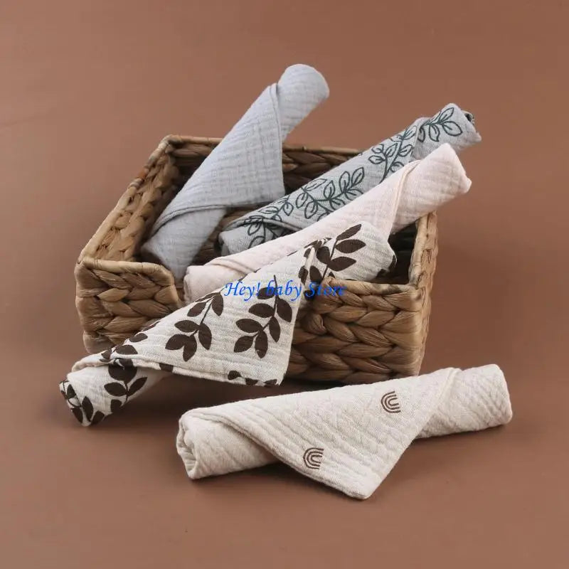 Baby Washcloths 5-Pack | Soft Cotton Face Towels & Bibs
