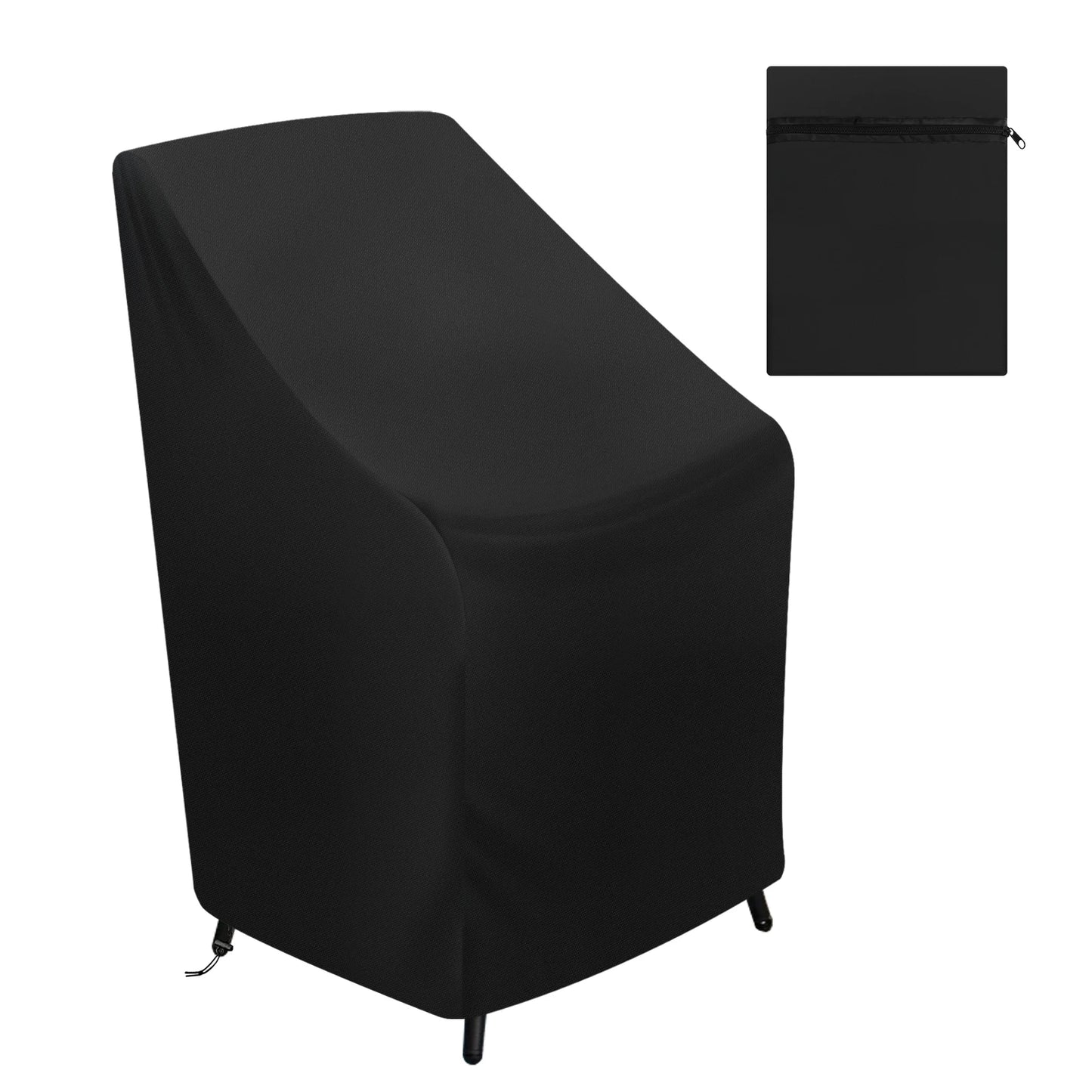 1pc Patio Chair Cover Waterproof Outdoor Garden Furniture Protect Universal Lounge Deep Seat Cover Easy-Fitting UV Resistant Peaceful Pleasures Health and Wellness black 2