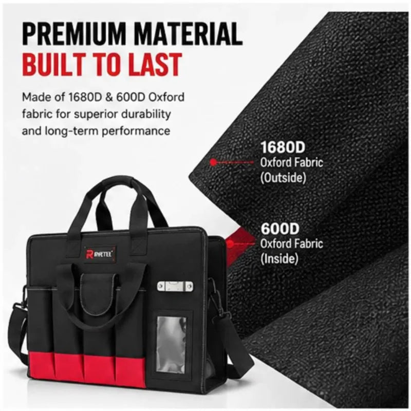 RveTee 34-Pocket Tool Tote Bag | 1680D Oxford, PE Base