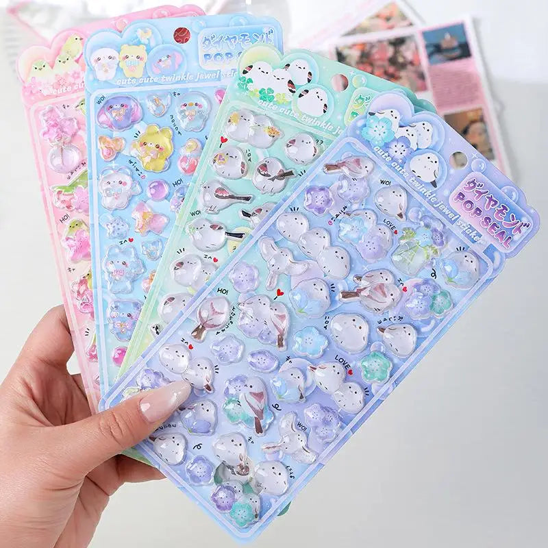 3D Puffy Bird Stickers – Cute Cartoon Decals for Scrapbooking
