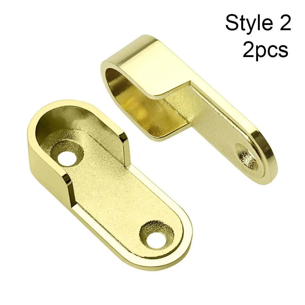 Zinc Alloy U-Shape Closet Rod Holders | Pole Sockets Set of 2