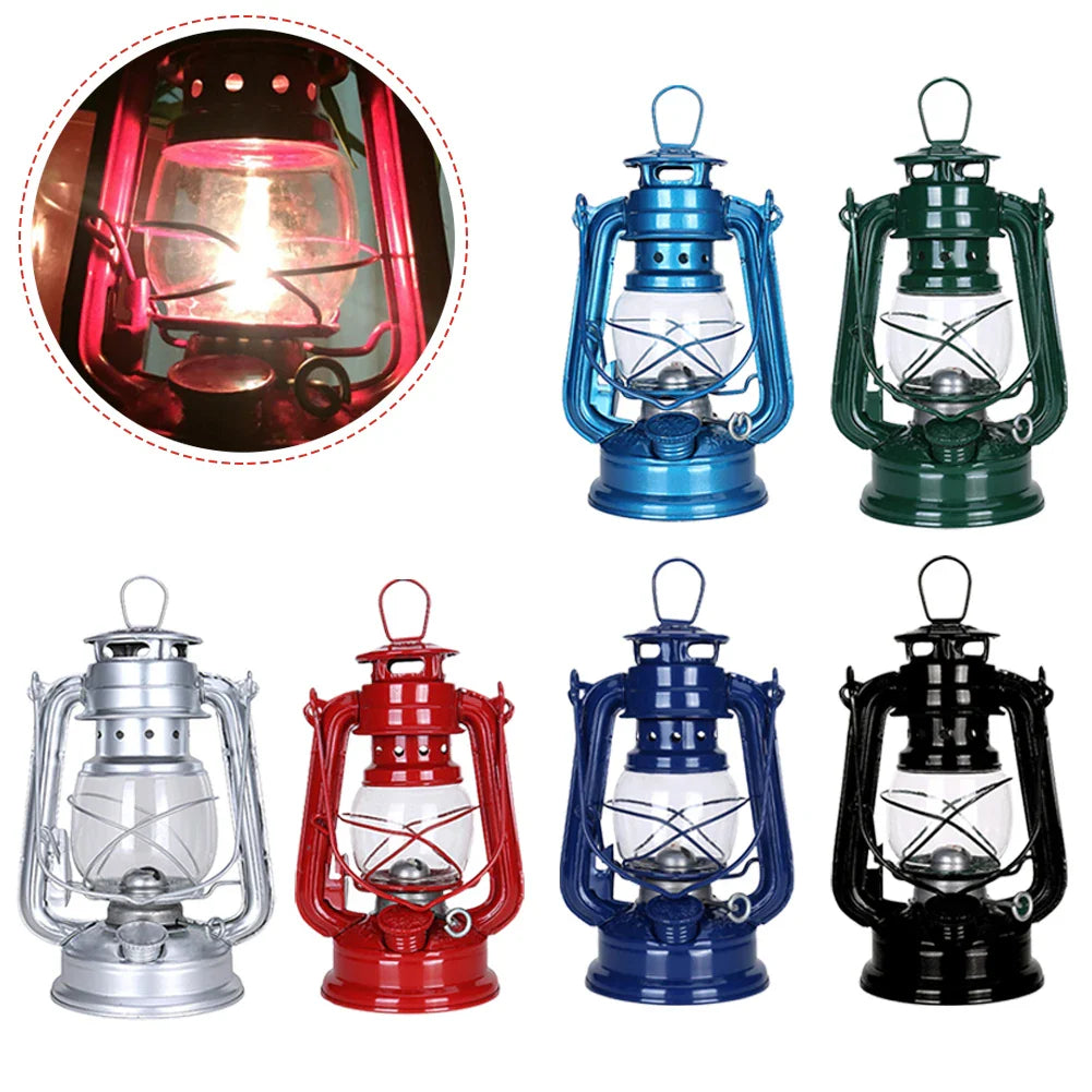 Retro Kerosene Camping Lantern | Portable Metal Storm Lamp