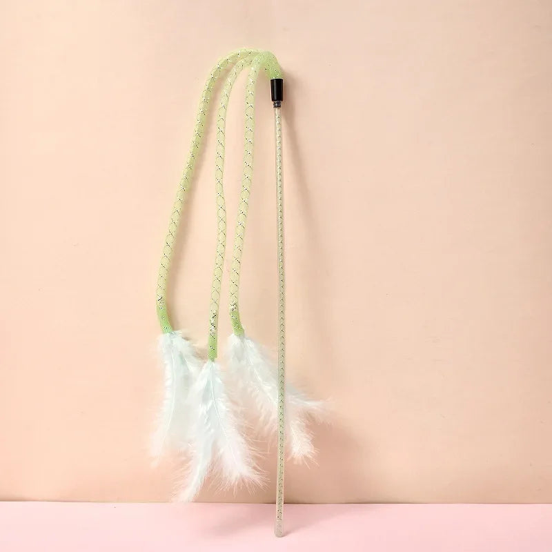 Interactive Feather Cat Toy with Bell – Bite-Resistant Wand