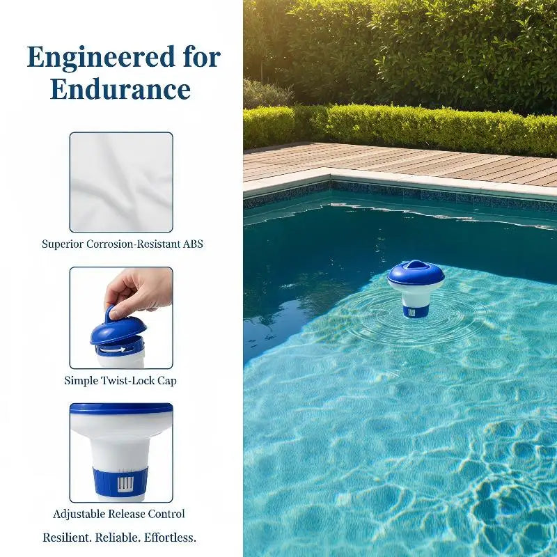 Floating Pool Chlorine Dispenser – Portable 5" Dosing Float