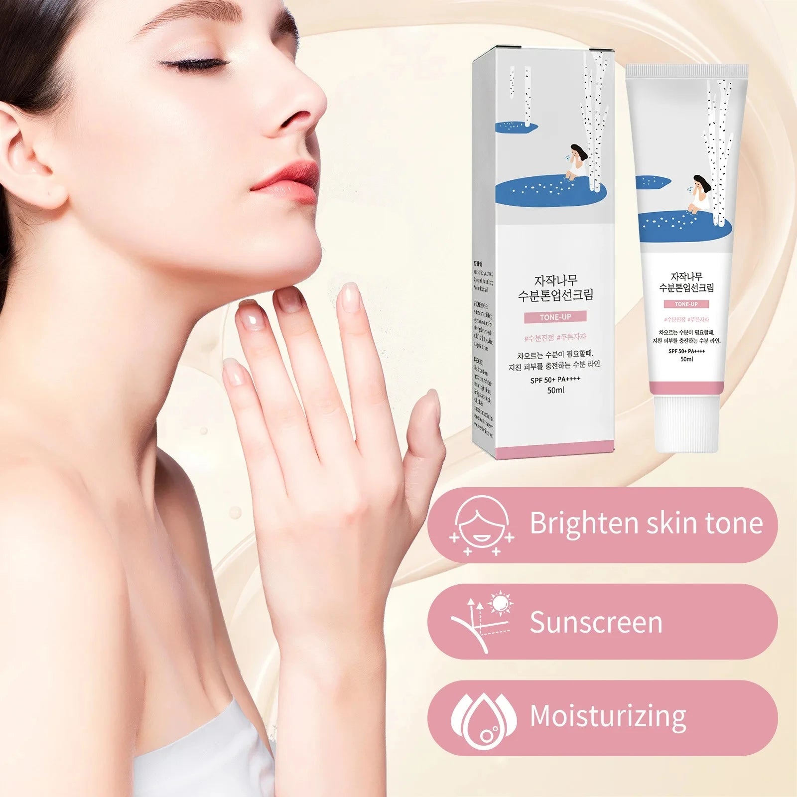 Sunscreen Spf 50+ Pa+++ Uv Protection Isolation Sunblock Refreshing Brightening Hydrating Waterproof Makeup Whit-ening Sun Cream Peaceful Pleasures Health and Wellness