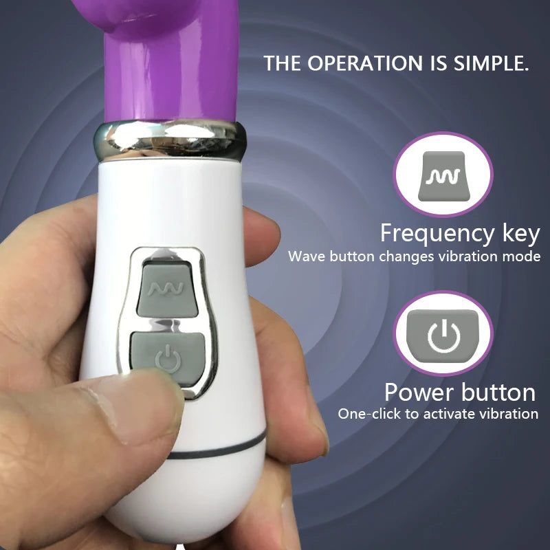 2-in-1 Vibrator Massager, 21cm Personal Device for Comprehensive Sensitive Zone Stimulation Peaceful Pleasures Health and Wellness