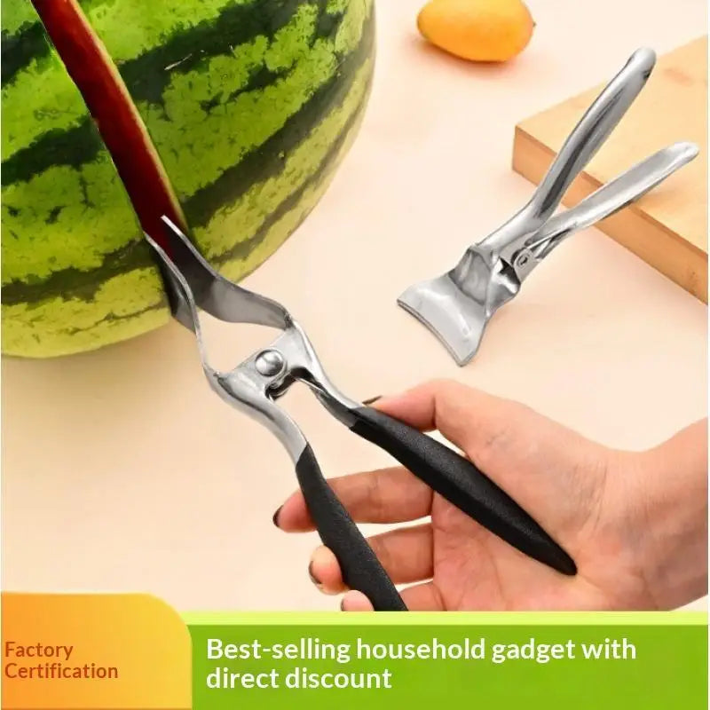 Stainless Steel Watermelon Splitter | Anti-Slip Fruit Cutter Tool