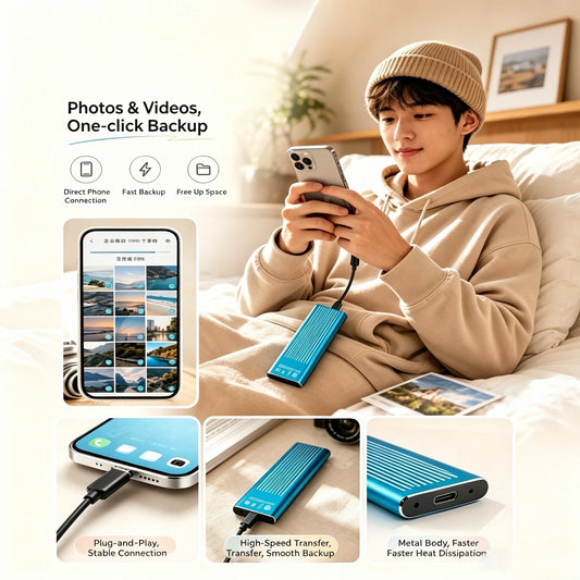 EOENKK 8TB Portable External SSD USB 3.2 Type-C Fast Drive Portable External SSD Peaceful Pleasures Health and Wellness