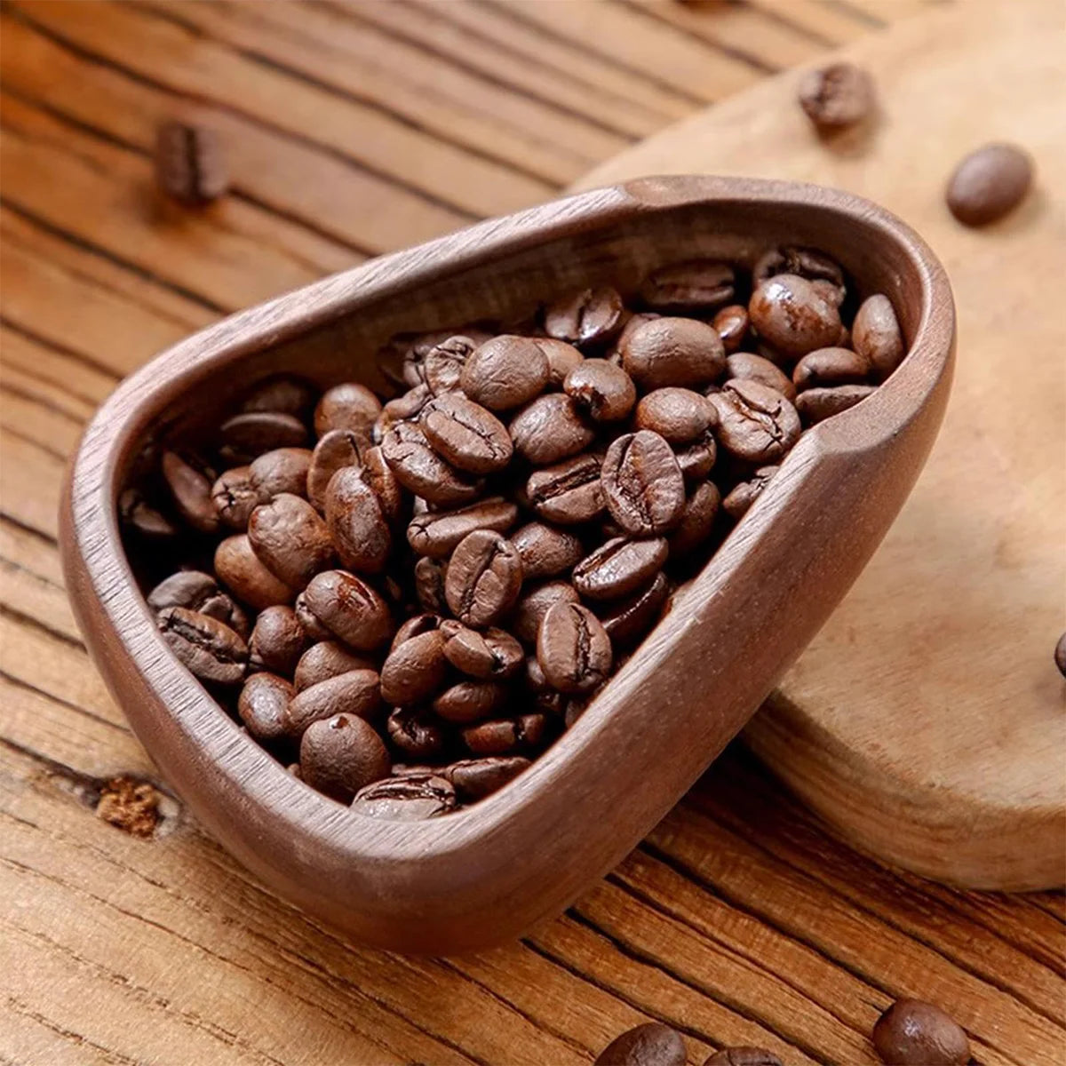 Wooden Coffee Bean Tray with Sleek Black Sprayer, Wood Dish for Coffee Beans, Perfect for Coffee Enthusiasts and Baristas Peaceful Pleasures Health and Wellness