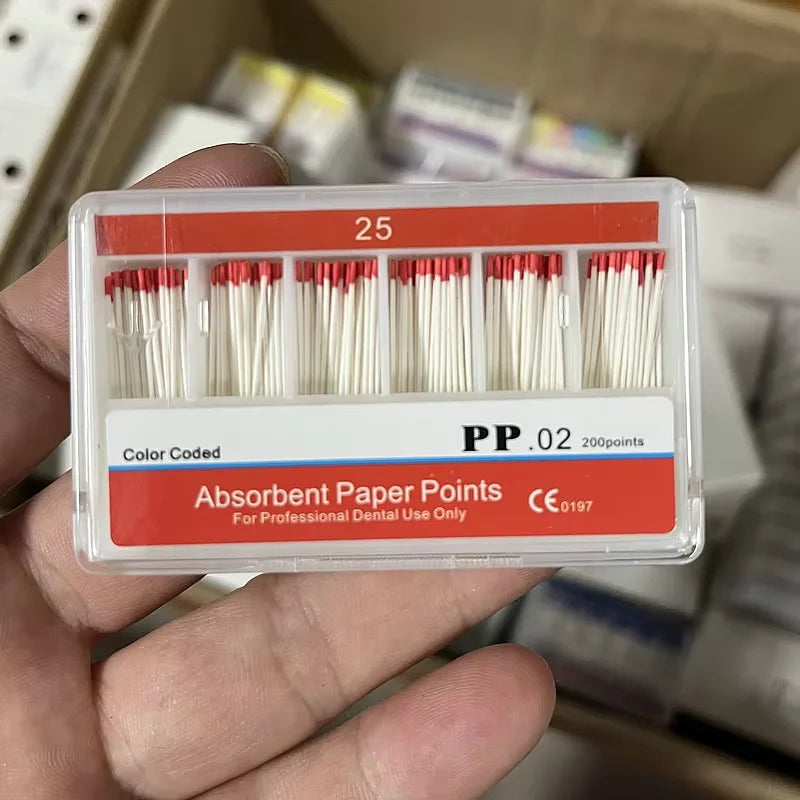 Dental Paper Points 0.02 Taper – 100% Cotton, Sizes 15–80