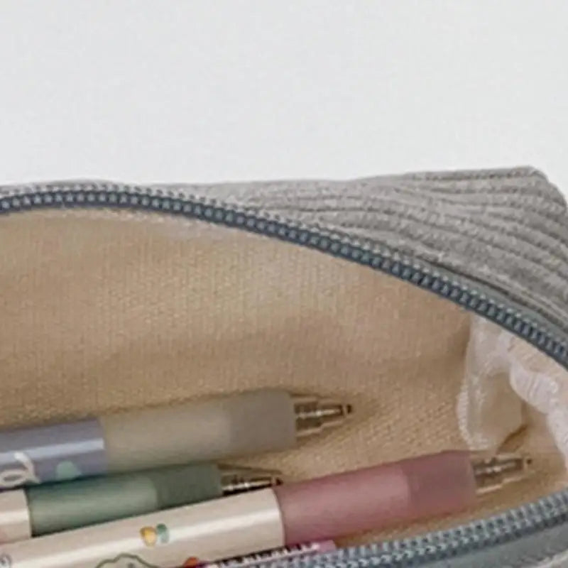 Pencil Bag Large Capacity Simple Cute Pencil Case Large Capacity Multifunctional Canvas Pen Box Desktop Stationery Organizer Peaceful Pleasures Health and Wellness