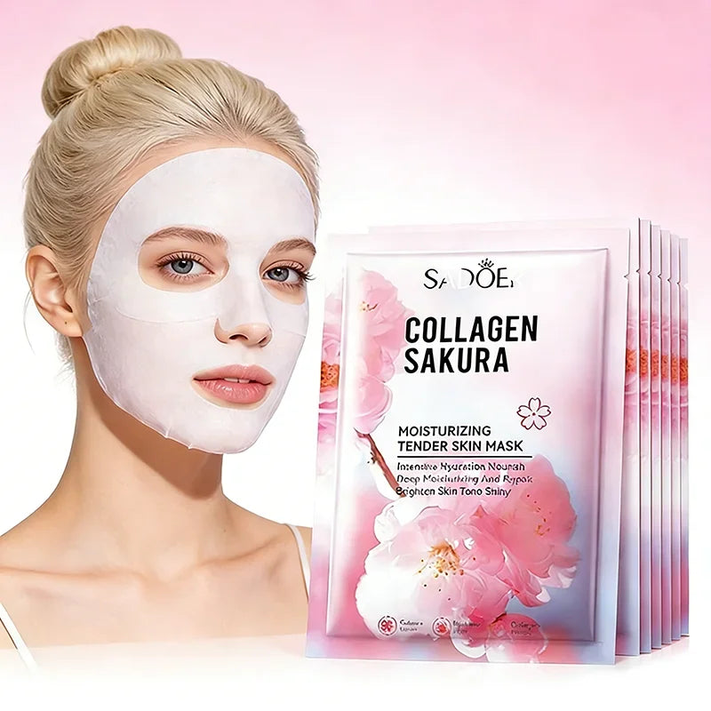 Sadoer Sakura Collagen Sheet Mask – Hydrating & Brightening