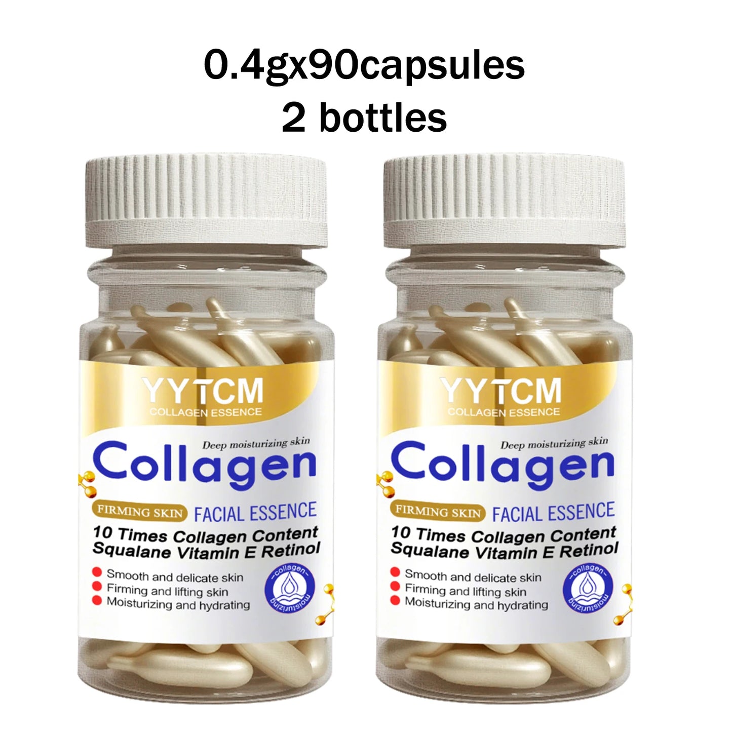 Collagen Firming Capsule Essence Moisturizes Hydrates And Smooths The Skin. With Squalane, Retinol 18/30/48/60/90/180 Capsules Peaceful Pleasures Health and Wellness 2bottles 90capsules