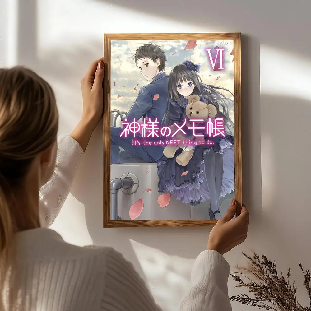 Heaven's Memo Pad Anime Poster – HD Self-Adhesive Wall Art Anime Wall Poster Peaceful Pleasures Health and Wellness White7 30X40cmNoframe