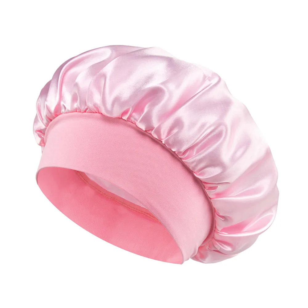 Kids Satin Sleep Cap – Elastic Turban Bonnet for Hair Care