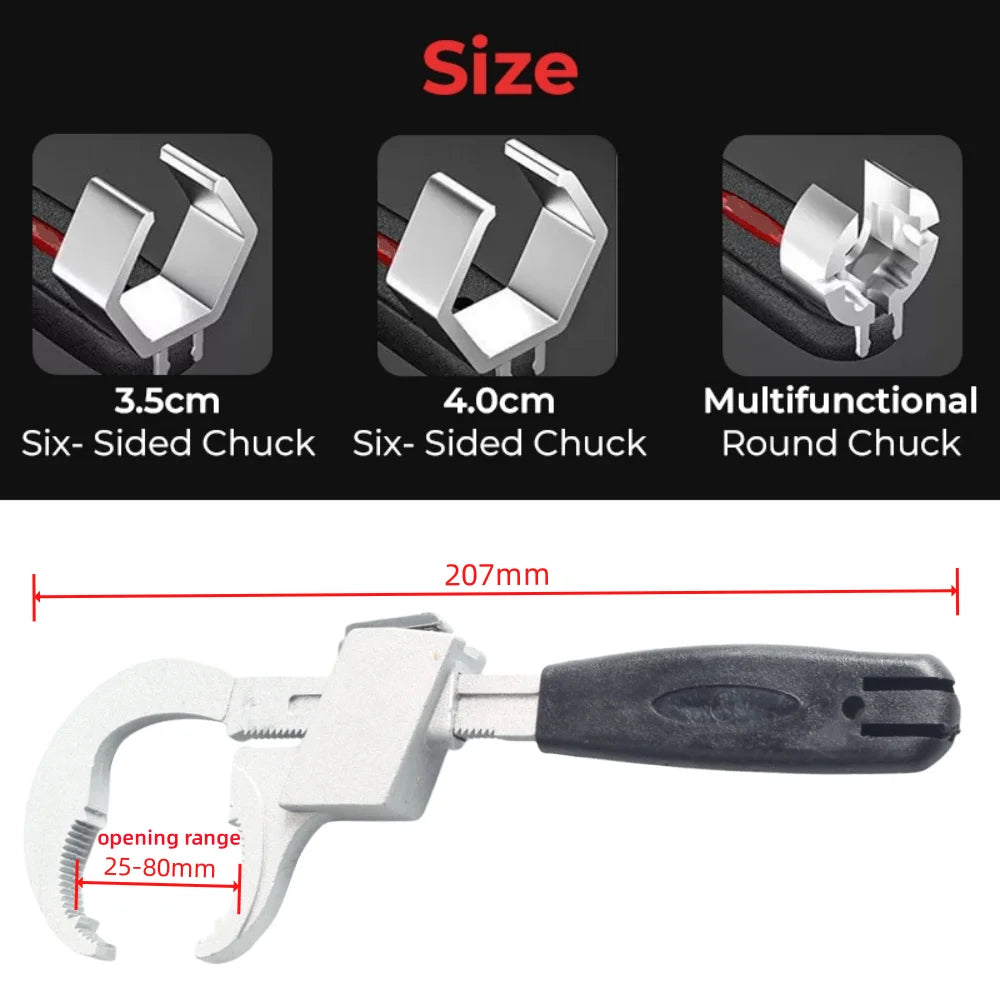 Adjustable Double-End Bathroom Wrench | Aluminium Alloy Spanner Peaceful Pleasures Health and Wellness