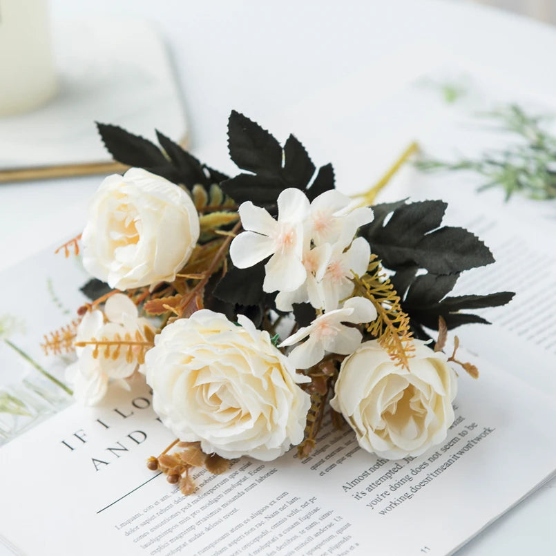 Silk Artificial Rose Peony Bouquet – Wedding & Home Décor