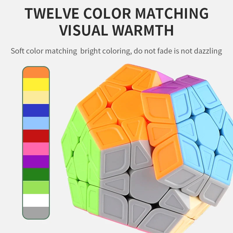Megaminx Cube 3X3 Speed Magic Dodecahedron Magnets Twelve Matching