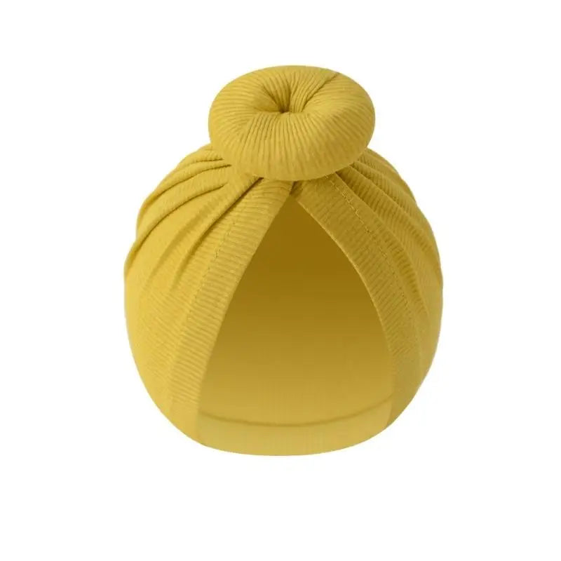 Baby Turban Hat – Soft Cotton Elastic Bun Knot Cap (0–6 Months)