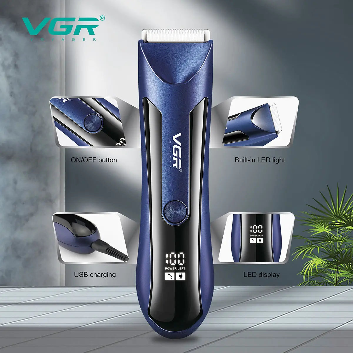 VGR 951 Body Hair Trimmer Groin Rechargeable Ball Shaver/Trimmer Men Electric Pubic Beard Hair Clipper For Men Groomer Peaceful Pleasures Health and Wellness