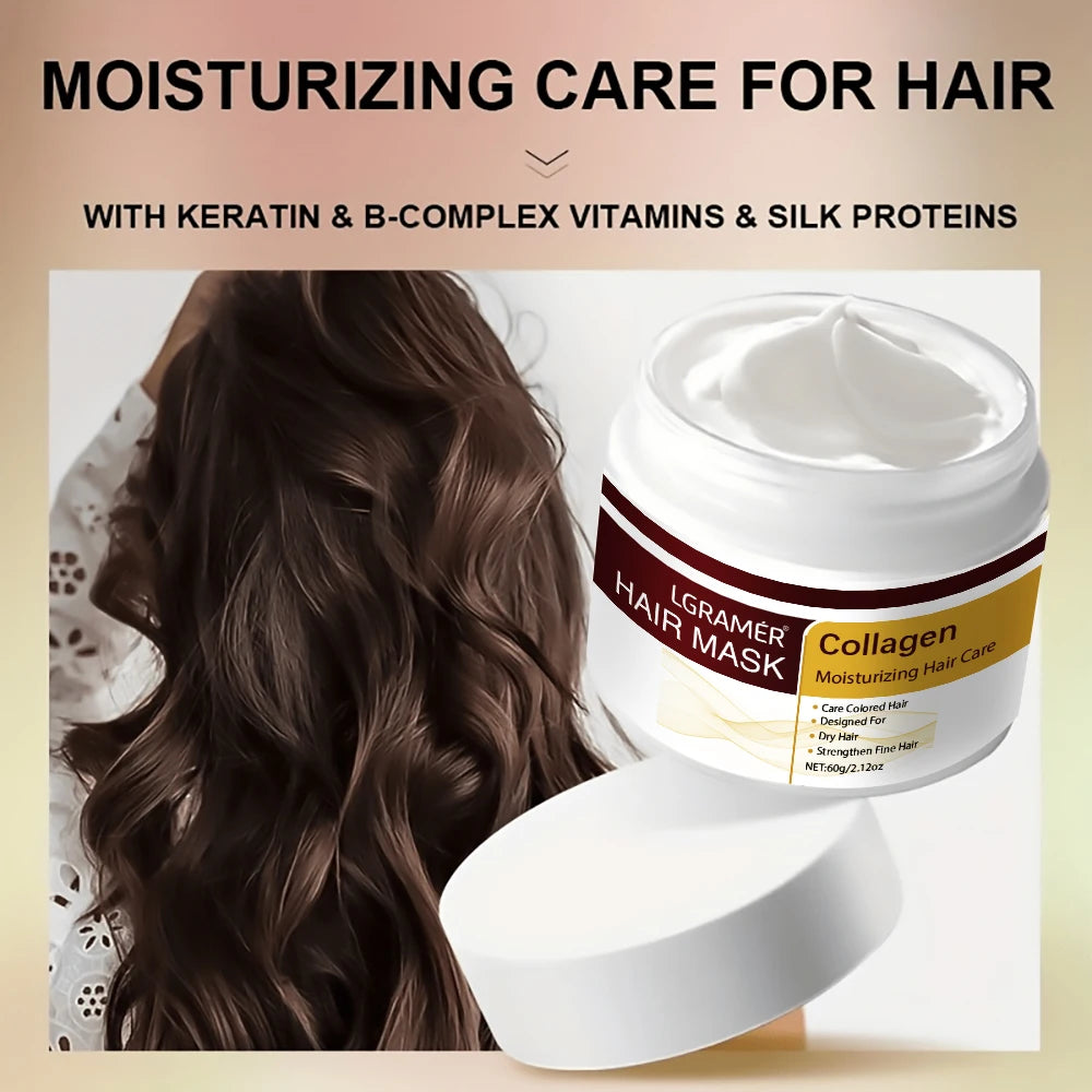 Deep Repair Damaged Dry Hair-collagen Conditioning Intense Hydrating Hair Mask Essence Keratin Conditioner for All Hair Types Peaceful Pleasures Health and Wellness