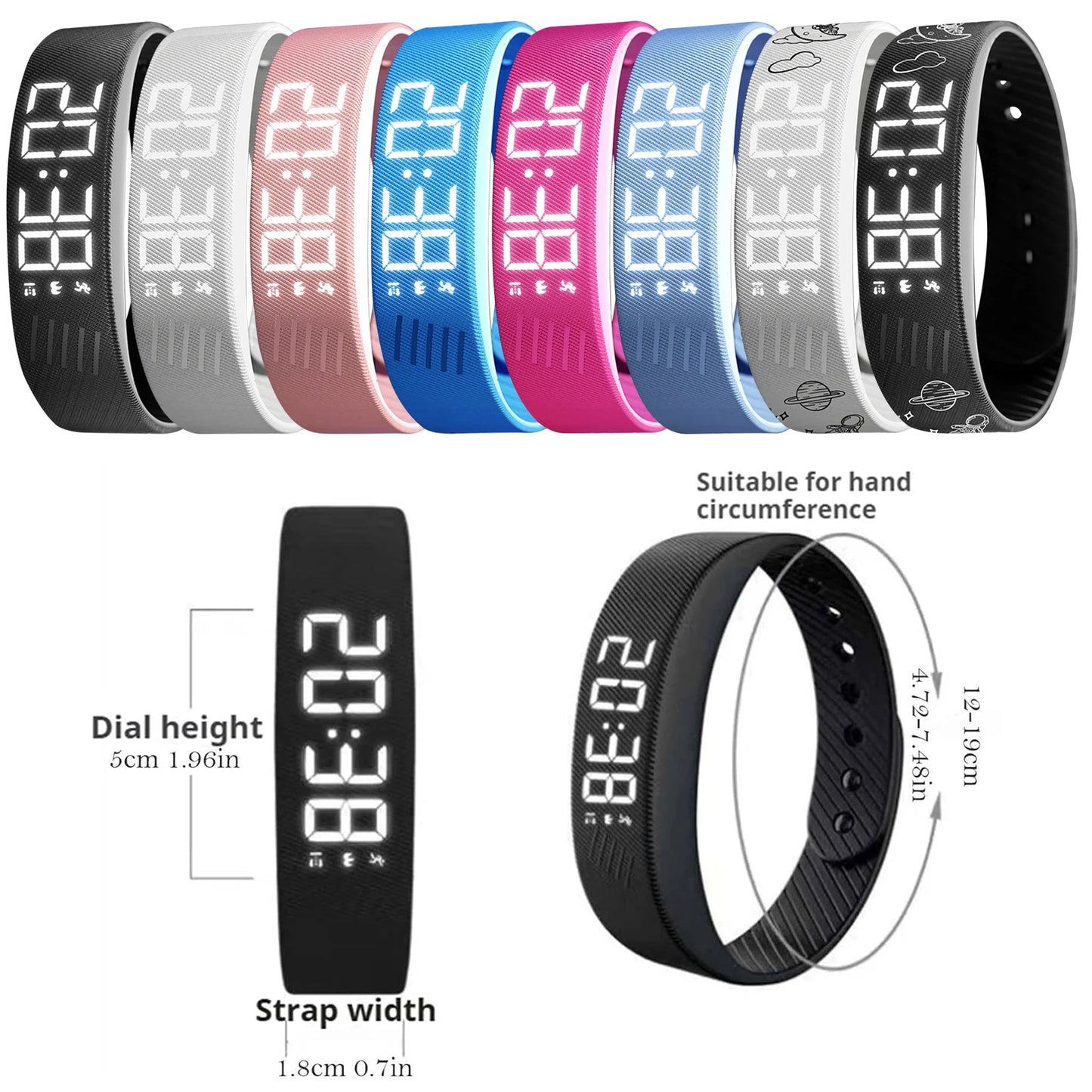 VODOOL Silent Vibration Alarm Wristband | Pedometer, Waterproof