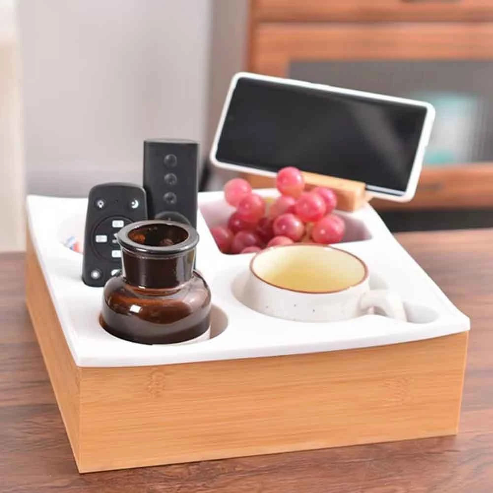 A36T-Car Cup Holder Removable Couch Drink Holder Couch Organizer Handy Couch Tray Wooden Bed Cup Holder For Boat Bed Sofa Peaceful Pleasures Health and Wellness