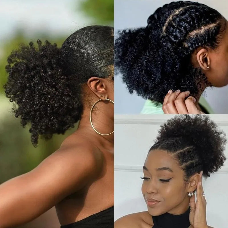 Kids Afro Puff Bun Hair Extension | Curly Synthetic Ponytail Kids Hair Extension Peaceful Pleasures Health and Wellness